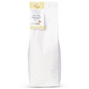 Opakowanie grubych płatków owsianych Młyn Flock, 1 kg, na białym tle.