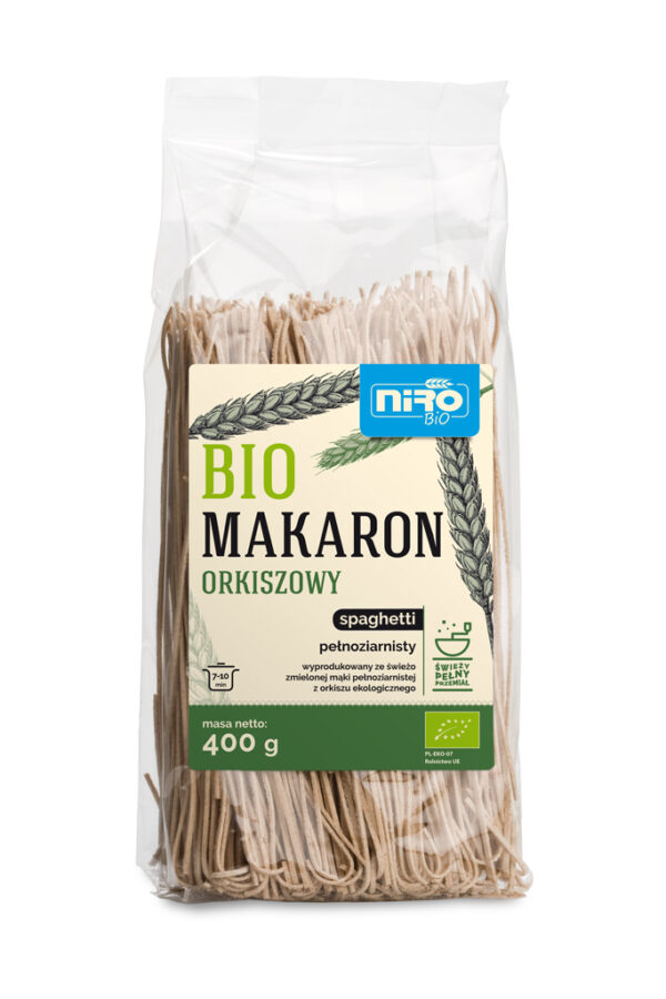 MAKARON ORKISZOWY </br> spaghetti razowe 400 g