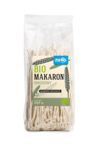 Opakowanie ekologicznego makaronu orkiszowego Niro Bio, 250 g.
