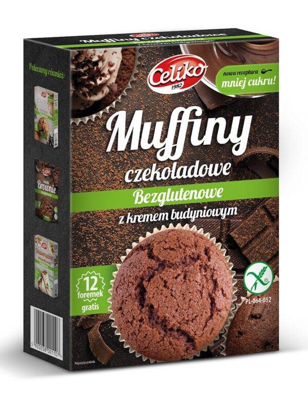 MUFFINY CZEKOLADOWE bezglutenowe  z kremem budyniowym 310 g