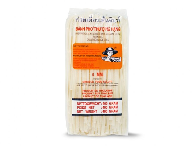 Opakowanie tajskich makaronów ryżowych 5 mm, 400 g, produkt z Tajlandii, marki Oriental Food Co., Ltd.
