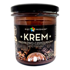 Słoik kremu migdałowo-czekoladowego keto friendly Pięć Przemian, 300g.