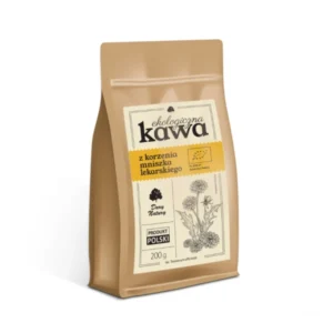 Ekologiczna kawa z korzenia mniszka lekarskiego w brązowej torebce, produkt polski, 200g, marki Dary Natury.