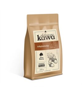 Ekologiczna kawa żołędziówka Dary Natury w brązowym opakowaniu, 200g, produkt polski.
