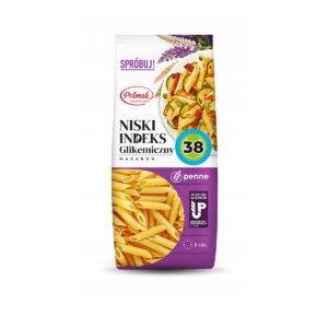 Opakowanie makaronu penne o niskim indeksie glikemicznym, receptura naukowców, czas gotowania 7 minut.