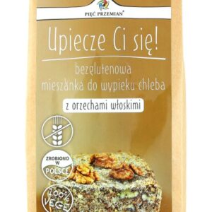 Bezglutenowa mieszanka do wypieku chleba z orzechami włoskimi, opakowanie 500g, Pięć Przemian.