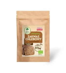 Ekologiczny zakwas chlebowy liofilizowany, żytnia mąka, produkt Polski, bez dodatku drożdży, 35g.