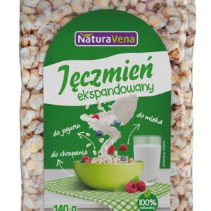 Opakowanie jęczmienia ekspandowanego NaturaVena, 100% naturalne, masa netto 140 g.