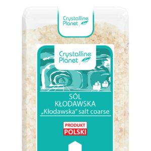 Opakowanie soli kłodawskiej grubo mielonej marki Crystalline Planet, produkt polski.