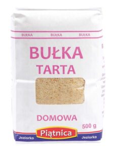 Opakowanie bułki tartej Piątnica, 500g, z przezroczystym okienkiem na środku.