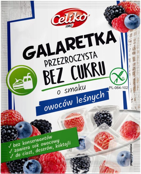 GALARETKA BEZ CUKRU przezroczysta14g </br>o smaku owoców leśnych
