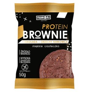 Opakowanie proteinowego brownie z czekoladą i orzechami nerkowca, źródło magnezu, 50g.
