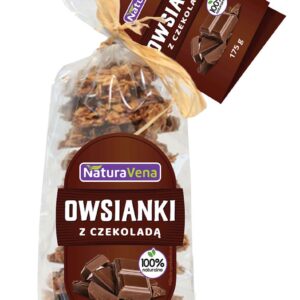 Opakowanie owsianek z czekoladą NaturaVena, 175g, 100% naturalne składniki.