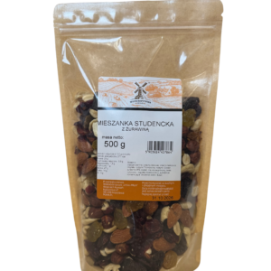 MIESZANKA STUDENCKA Z ŻURAWINĄ </br> 500G MŁYN KOPYTOWA