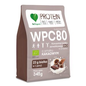 BIAŁKO O SMAKU KAKAOWYM (KONCENTRAT WPC80) </br> BE ORGANIC 345g