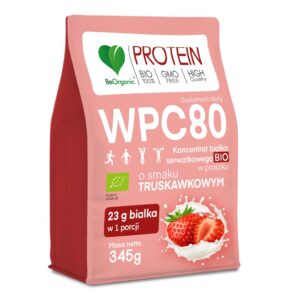 BIAŁKO O SMAKU TRUSKAWKOWYM (KONCENTRAT WPC80) </br> BE ORGANIC 345g
